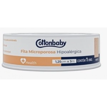 FITA MICROPOROSA COTTONBABY HEALTH 1,25CMX3M HIPOALERGICA BEGE