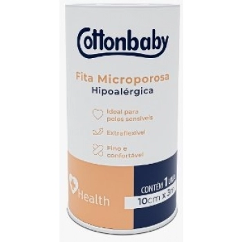 FITA MICROPOROSA COTTONBABY HEALTH 10CMX3M HIPOALERGICA BEGE