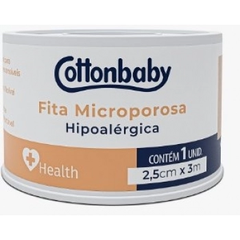 FITA MICROPOROSA COTTONBABY HEALTH 2,5CMX3M HIPOALERGICA BEGE
