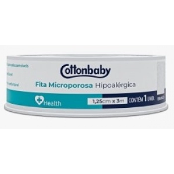 FITA MICROPOROSA COTTONBABY HEALTH 1,25CMX3M HIPOALERGICA BRANCA