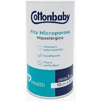 FITA MICROPOROSA COTTONBABY HEALTH 10CMX3M HIPOALERGICA BRANCA