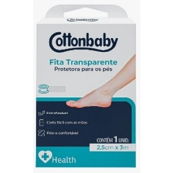 FITA TRANSPARENTE COTTONBABY HEALTH 2,5CMX3M PROTETORA P/ OS PES