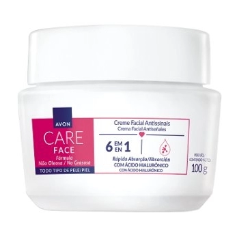 CR HIDRAT FACIAL AVON CARE 100G ANTISSINAIS 6 EM 1