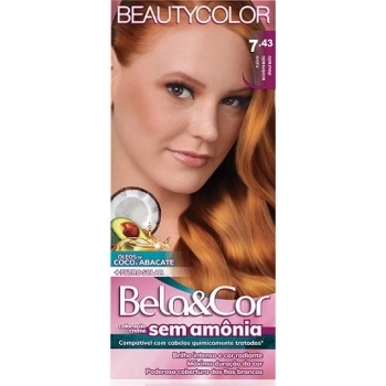 TINT BELA&COR S/AMONIA 7.43 RUIVO ACOBREADO DOURADO