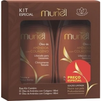 KIT OLEO DE AMENDOAS CORPORAL MURIEL C/02 100ML COLAGENO
