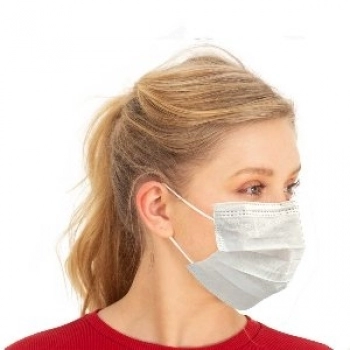 MASCARA DESCARTAVEL SANTA CLARA BRANCA C/25