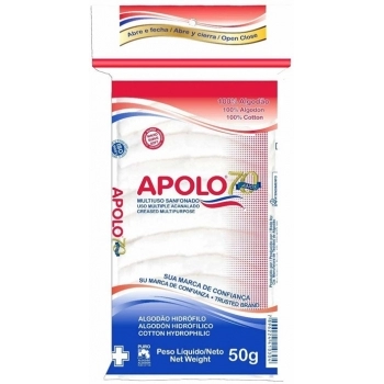 ALGODAO APOLO 50GR MULTIUSO C/ ZIP LOCK