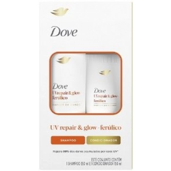 KIT DOVE SH 350ML+COND150ML UV REPAIR & GLOW+FERULICO