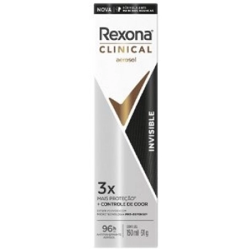 DES AERO REXONA 150ML 96H CLINICAL INVISIBLE