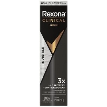 DES AERO REXONA 150ML 96H CLINICAL MEN INVISIBLE