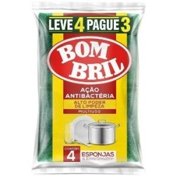 BOMBRIL ESPONJA SINTETICA MULTIUSO CX144 LV4 PG3