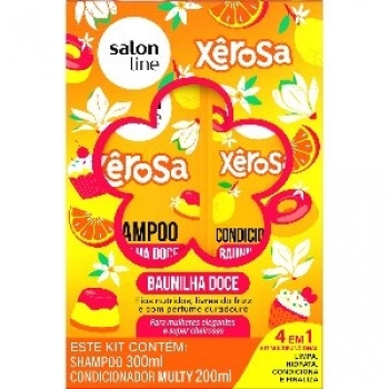 KIT S LINE XEROSA SH 300ML+COND 200ML BAUNILHA DOCE