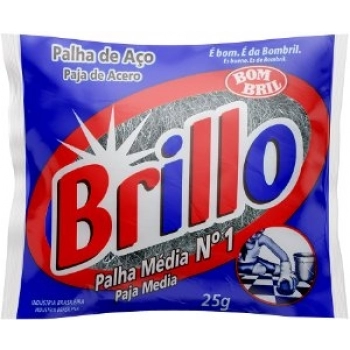 PALHA DE ACO BRILLO BOMBRIL 25G MEDIA N 1 CX 20.0