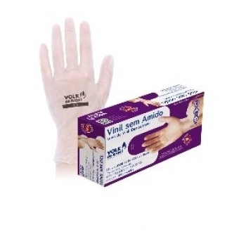 LUVA VINIL TRANSP VOLK SEM AMIDO C/100 G