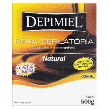 CERA DEPILATORIA DEPIMIEL 500G NATURAL EM PEROLAS