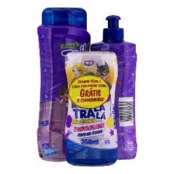 KIT TRA LA LA KIDS SH 480ML+CR PENT 300ML+COND 250ML CACHOS