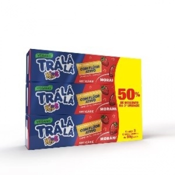 KIT C/3 CR DENTAIS TRA LA LA KIDS 50G MORANGO