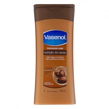 HIDR CORPORAL VASENOL 200ML CACAU PELE NEGRA E MORENA