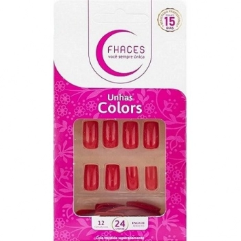 UNHAS FHACES COLORS C/24 VERMELHO VIVO