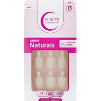 UNHAS FHACES NATURAL C/28 QUADRADA CURTA
