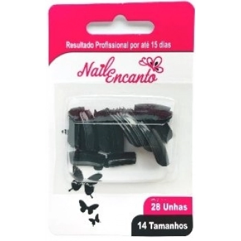 UNHAS FHACES NAIL ENCANTO COLORS CART C/28 PRETA