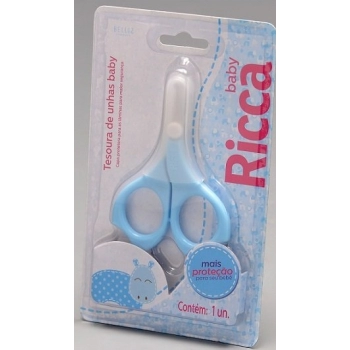 TESOURA RICCA P/ UNHAS BABY COLORS AZUL - 1656
