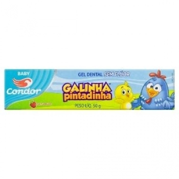 GEL DENTAL CONDOR 0 A 2 ANOS 50GR GALINHA PINTADINHA S/ FLUOR