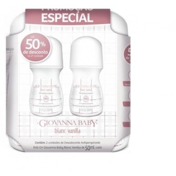KIT GIOVANNA BABY DES ROLL ON FEM C/2 50ML BLANC VANILLA
