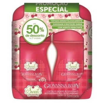 KIT GIOVANNA BABY DES ROLL ON FEM C/2 50ML CHERRY