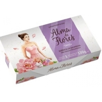 ESTOJO ALMA DE FLORES 130G BAUNILHA C/3 SABONETES