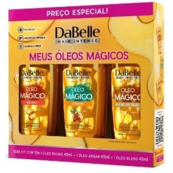 KIT MEUS OLEOS MAGICOS DABELLE C/ 3UN 45ML RICINO/ARGAN/BLEND DE OLEOS