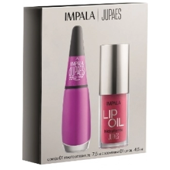 KIT IMPALA JU PAES VIR O JOGO ESM CARTAS NA MANGA + LIP OIL ROSA